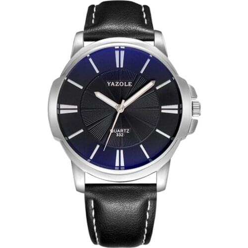 Yazole Watch Fashion Luxury Band Leather Waterproof Quartz Watches For Men Reloj Hombre Mens Watches Casual Watch Men Clocks