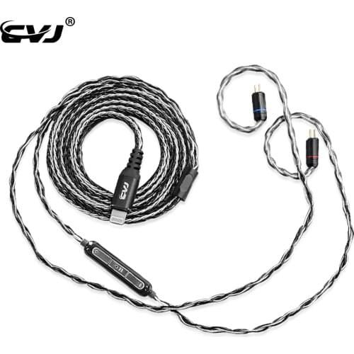 CVJ CVM Lightning Socket 8 Core Silver Plated 2 Pin 0.75mm /0.78mm / MMCX Connector Audio Cable for CSA CSN KZ ZS10 AS10 CCA C16