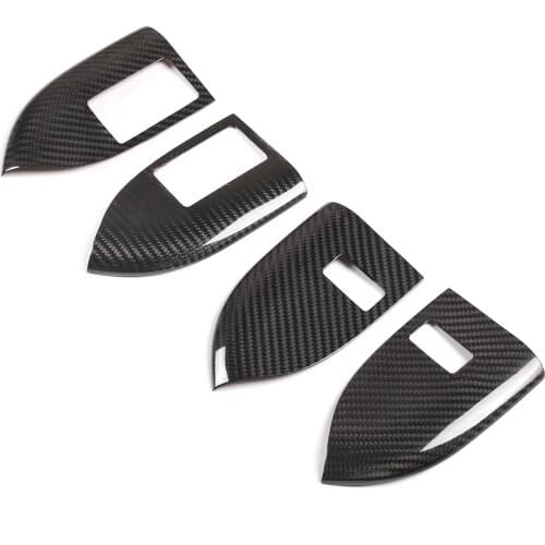 Child Lock Decoration Panel Frame cover 4 Piece Set of Real Carbon Fiber For Land Range Rover Sport 14-18