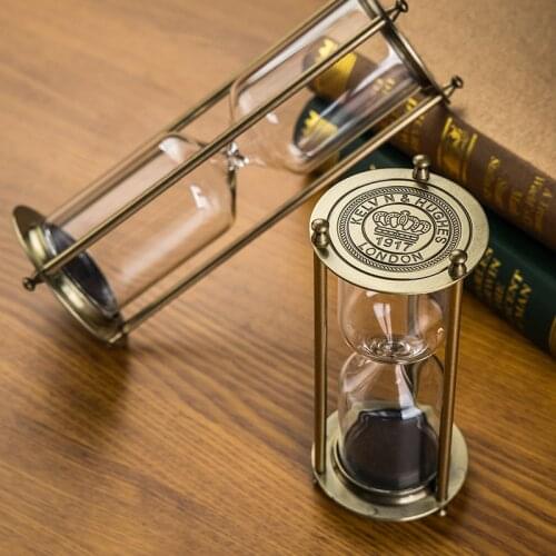 European Retro Decorative Frame Home Living Room Office Desktop Decoration Metal Empty Sandglass Holder Sand Clock Timer