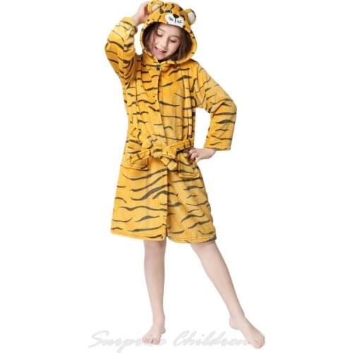 Kids Dressing Gowns Girls Sleepwear Onesie Pajamas Childrens Bathrobes Flannel Hooded Towel Robes Kigurumi Unicorn Animal