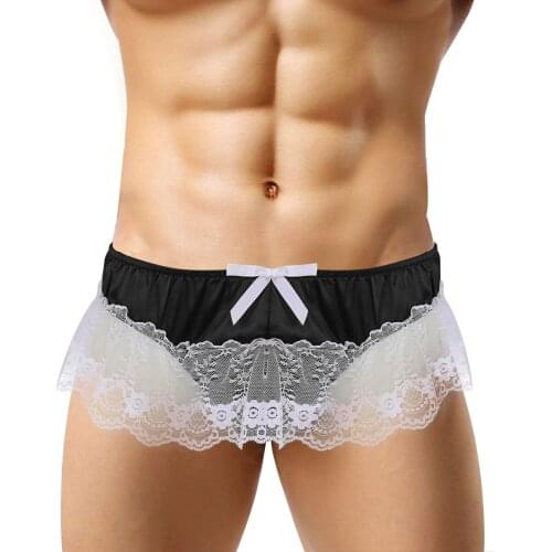 Mens Lace Sexy Lingerie Porno Transparent Mens Sexy Briefs Erotic Underwear Male Breathable Panties Jockstrap Temptation T-Back