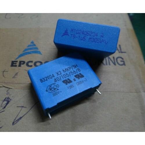 2pcs B32924 X2 imported safety thin film capacitor 1.5uf 1u5 155 305VAC p27.5 capacitance