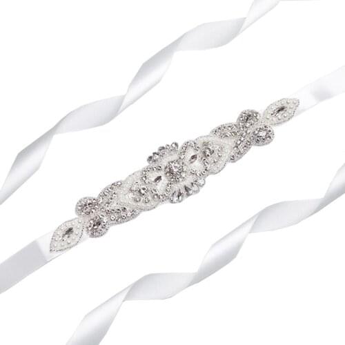 Bridal Womens Crystal Sashes For Wedding Bridal Belt Braided Rhinestone Sash