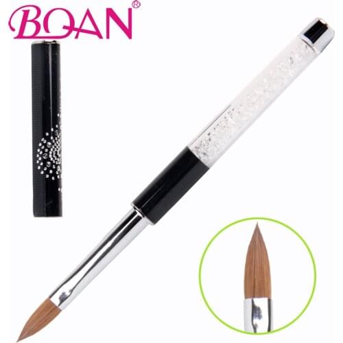 BQAN Nail Brush #2#4#6#8#10#12 10 Pcs/Lot Rhinestone Handle Black Nail Acrylic Brush Kolinsky Sable Hair Manicure Tool