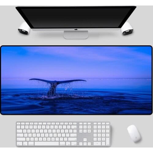 MairuigeOcean background mouse pad, perfect whale, pc desktop computer desk pad, high quality rubber keyboard pad, non-slip