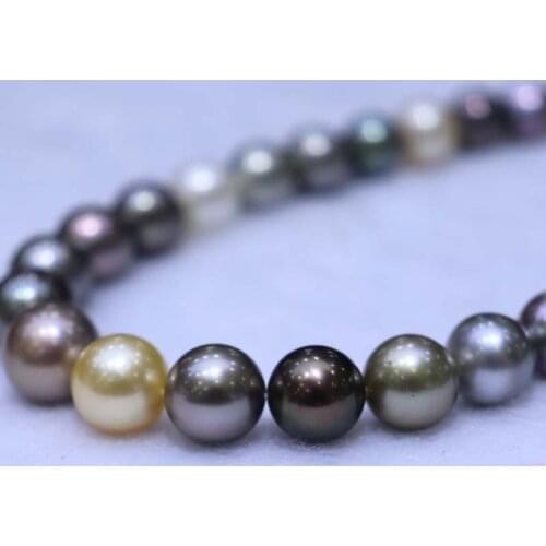 Loose sea water pearl strands 9-12mm round pearls multicolors