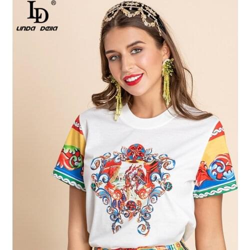 LD LINDA DELLA Womens Summer T-shirts