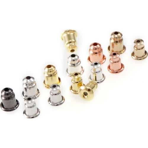 50Pcs Metal Copper Pin Findings Stud Earring Basic Needle Post Stoppers For Fashion Women Earring DIY Accessories For Jewelry