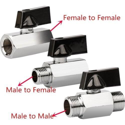 Mini Brass Ball Valve 1/2" 3/8" 1/4" 1/8"BSP Threaded Male To Female F-F M-M Air Compressor Water Gas Oil Shut Off Valves