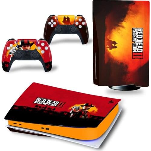 Red Daed PS5 Standard Disc Edition Skin Sticker Decal Cover for PlayStation 5 Console & Controller PS5 Skin Sticker Vinyl