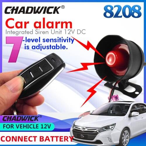New Universal 1-Way Car Alarm Vehicle System siren Security big aloud Siren + 2 Remote Control Burglar alarms Hot CHADWICK 8208