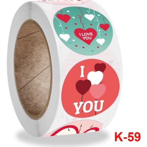 New rolled round Valentines Day gift art commercial decoration sticker label