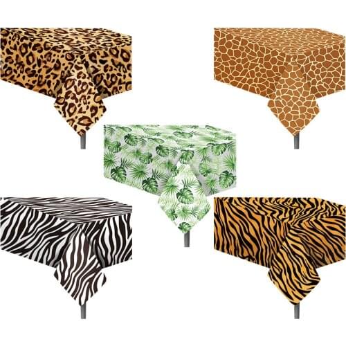 Woodland Animals Disposable Tablecloth Jungle One Year Old Birthday Party Tablecloth Decoration Balloon Hawaiian Party Baby Gift