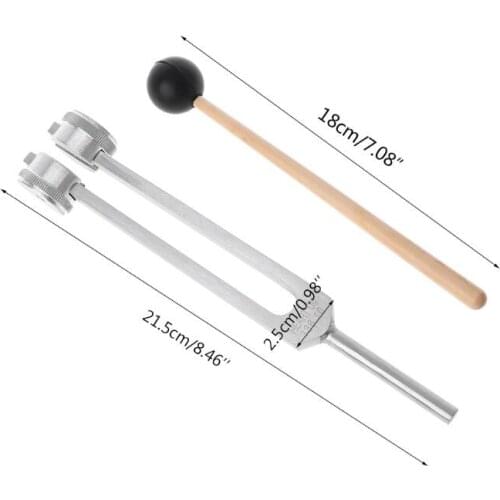 OM 136.1Hz Aluminium Alloy Tuning Fork Chakra Hammer Ball Diagnostic Healing Tool for Eliminating Stress