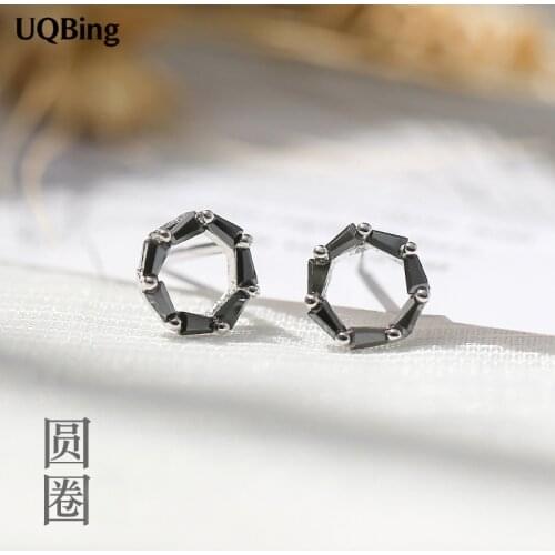 Wholesale 925 Sterling Silver Geometric Round Stud Earrings Pendientes Plata Brincos