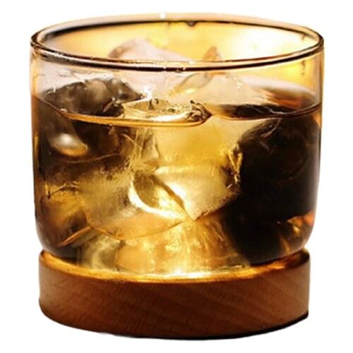 Best Black Walnut Beech Wooden Coaster Whisky Shot Glass Fuji Mount Chivas XO Liqueur Spirit Whiskey Cup Wine Glasses Vaso Vidro