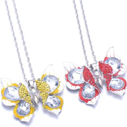 Sliver Girl Jewelry High Quality Butterfly Pendant Necklace Charm Necklaces 60mm For Women Jewelry for women Beautiful romance