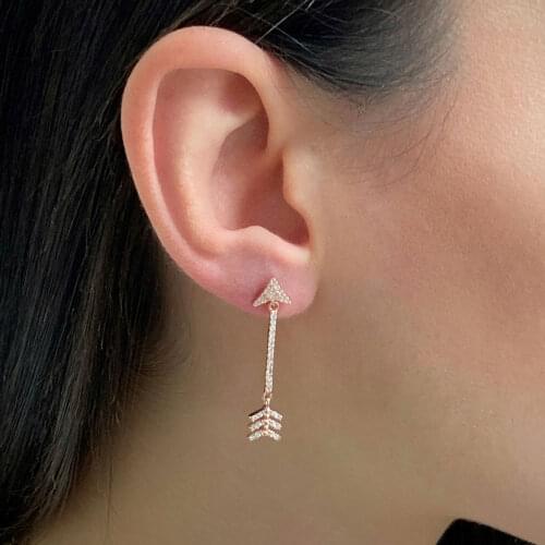 New Trend 925 Sterling Silver Fashion Dangle Drop Earrings For Women Arrow Fine Jewelry Accessories