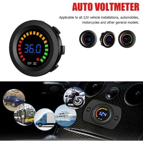 Auto Motorcycle LED Digital Display Voltmeter 5-36V Outdoor Personal Car Accessories for 12V Car Volt Panel Meter