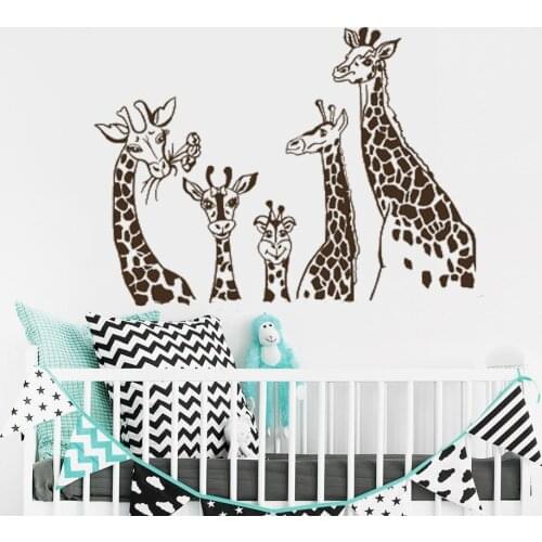 Giraffes Removable Wall Stickers for Nursery Kids Children Bedroom Playroom Vinyl Waterproof Decals Living Room Art Decor K155