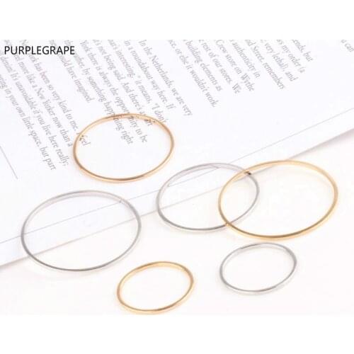 Pure copper plated gold color handmade geometric earrings ear clips round border pendant DIY jewelry material 10 pieces