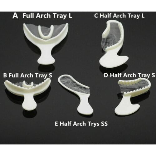100Pcs Dental Disposable Impression Trays Bite Registration Net Denture Tray