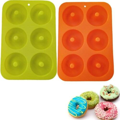2pcs Silicone Mini Doughnut Mold Donut Maker Baking Tray Small 6 Cavity Soap Mould DIY Round Molder Chocolates Bakeware Pastry