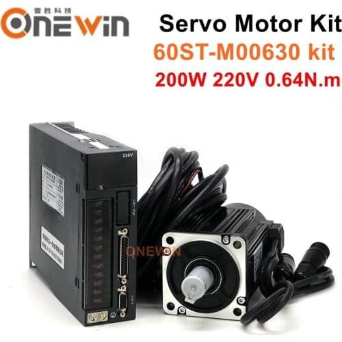 200W AC servo motor kit 60ST-M00630+A1-SVD10 driver diameter 60mm 220V 0.64NM 3000rpm