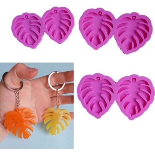 3 Pcs Leaves Earrings Epoxy Resin Mold Ear Studs Necklace Silicone Mould DIY Crafts Jewelry Pendants Casting Tools