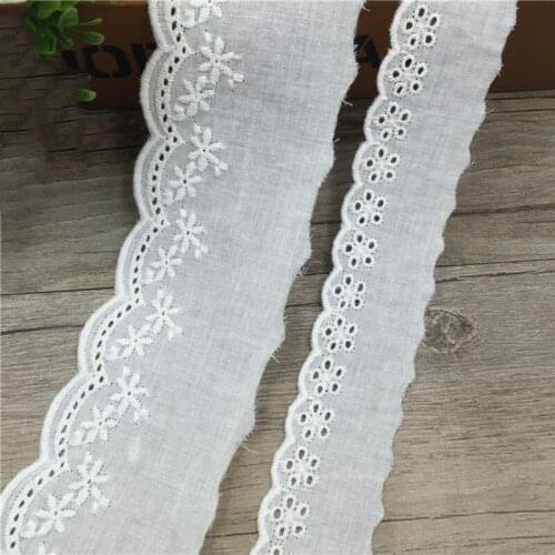 30Yards Cotton Embroidery Lace Trims White Laces Ribbon for DIY Sewing Accessories New Arrival Hot