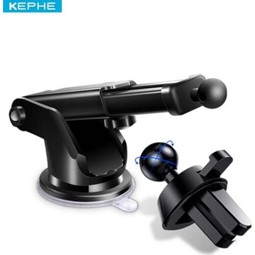 360 Rotating Silicone Bracket Car Holder Accessories Suction Cup Base Bracket Black for Mobile Phone 1Pc