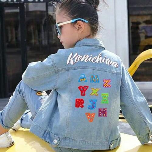 5pcs/set 26 English Alphabet Letters Embroidery Iron on Patches DIY Bagde Colorful Cartoon Applique Cloth Decoration