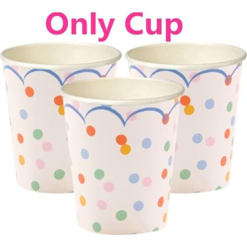 Colorful Dot Chevron Paper Plates paper cup for Valentine Birthday Wedding Party disposable Tableware Party Supplies CP064