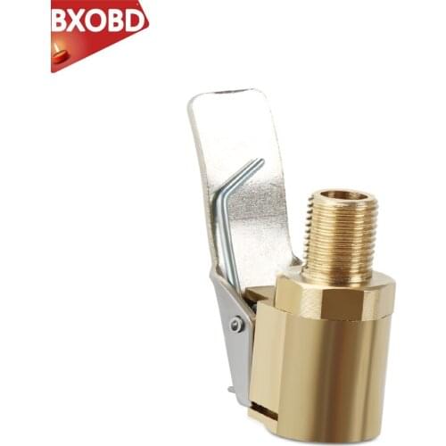 Car Auto 8mm Brass Tyre Wheel Tire Air Chuck Inflator Pump Valve Clip Clamp Connector Adapter For Compressor Car Accessories