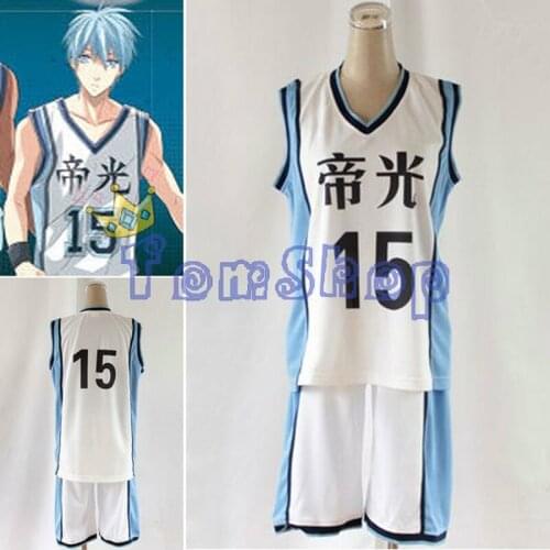KUROKOS BASKETBALL Kuroko no Basuke Teiko School #15 Kuroko Tetsuya Basketball Jersey Anime Show Halloween Cosplay Costume