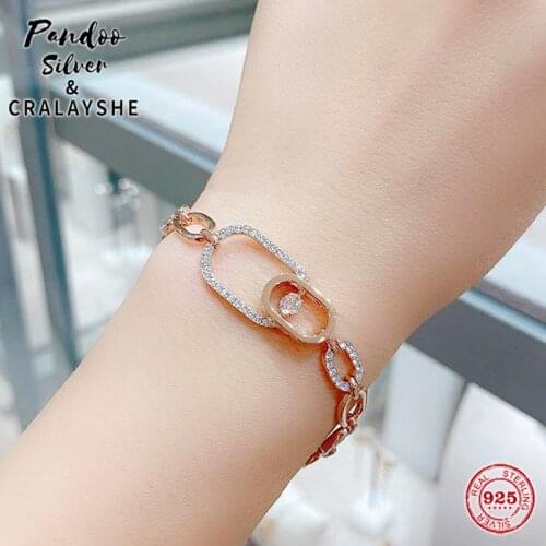 Trend Lock Bangle S925 Sterling Silver Jewelry 1:1 Copy,SPARKLING DANCE Interlocking Bracelet wholeSet Gift For Female With Logo