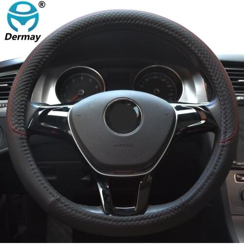 Black Car Steering Wheel Cover Sport Auto Steering-wheel Covers Car Accessory 38CM Car-styling Breathable