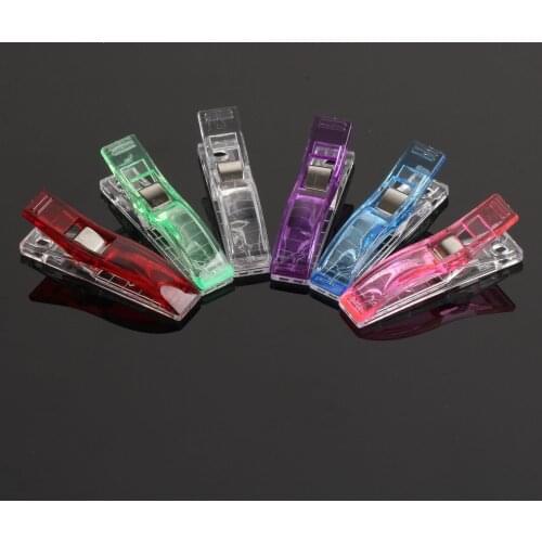 Dophee 10pcs Big Size Clover Wonder Clips PVC Plastic Clips for Patchwork Sewing DIY Crafts, Quilt Quilting Clip 5.6*1.2*1.8CM