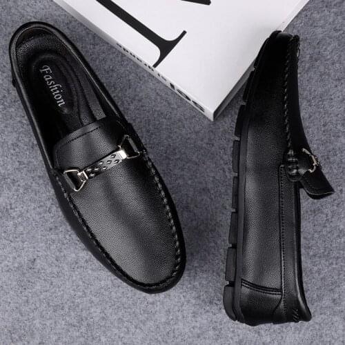 Genuine Leather Men Casual Shoes Breathable Mens Loafers Fashion Slip-On Comfortable Driving Shoes Mens Loafers Moccasins