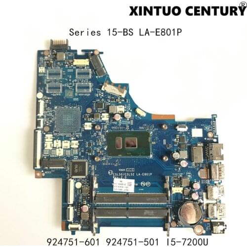924751-601 924751-501 For HP Series 15-BS Laptop motherboard CSL50/CSL52 LA-E801P Mainboard With i5-7200U 100% tested working