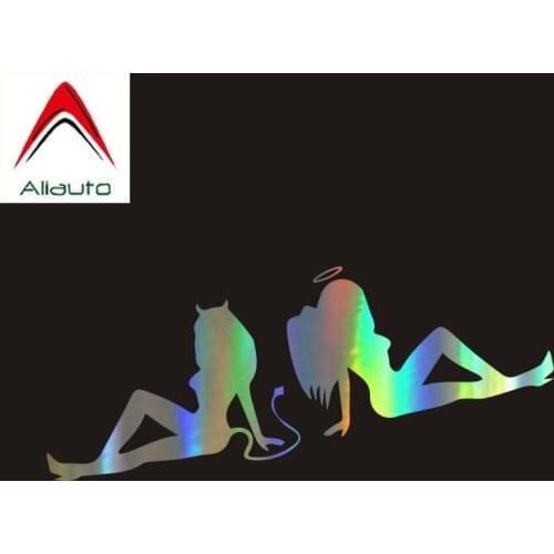 Aliauto Cartoon Car Sticker Angels and Demons Automobiles Motorcycles Decoration Personalized Waterproof PVC Decal,20cm*7cm