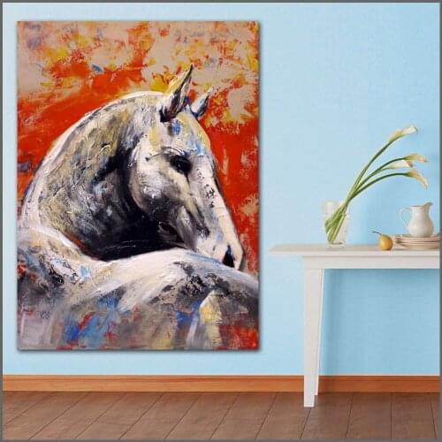Large size Printing Animal horse white wall Art Picture Home Decor Living Room Modern Canvas Print Paintings no frames
