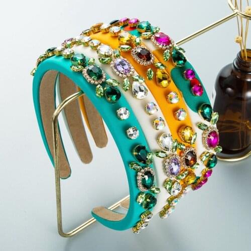 New Sparkly Rhinestone Hairbands Luxury Crystal Headbands Baroque thin border flower Hair Hoops Women Hair Accessories