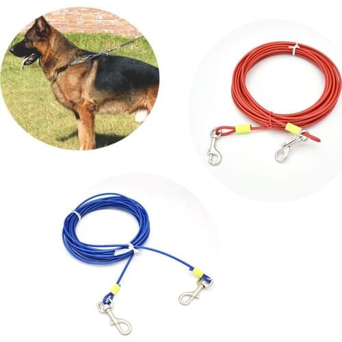 Dog Tie-Outs Cable Lead Pet 75/120lbs Tie Out Cable for Dogs Pet Drag Leash Rope for Outdoor Camping Rope Durable Dog Leash