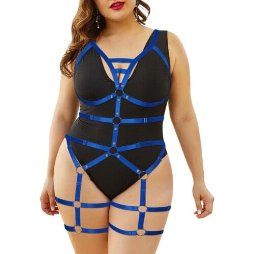 Plump Costumes Womens Underwear Sexy Lingerie Plus Size Top Harness Body Stockings Garter Belt Gothic Bondage Garter Belts