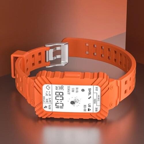 Silicone Strap+Screen Protector Integral Band For Huawei Band 6 Watchband For Honor Band 6 Strap Bracelet for Huawei Watch Fit