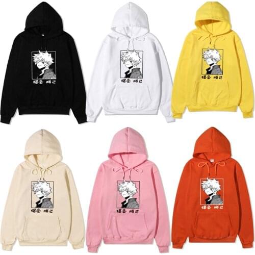 Anime My Hero Academia Cosplay Hoodies Sweatshirts Boku No Hero Academia Bakugou Katsuki Printed Hooded Pullover for Women Mens