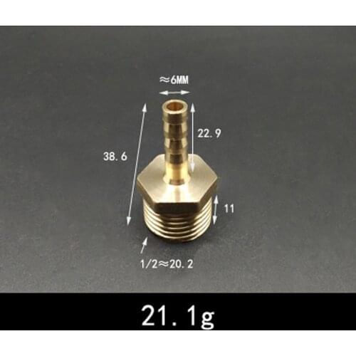 Thicken DN15 1/2" BSP Male x 6mm Hose Barb Tail Brass Coupling Joint Pipe Fitting Water Gas