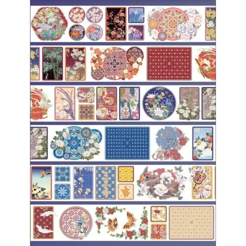 Vintage Chinese Sweet Record Washi Tape for Card Making Bullet Journal DIY Scrapbooking Label Sticker